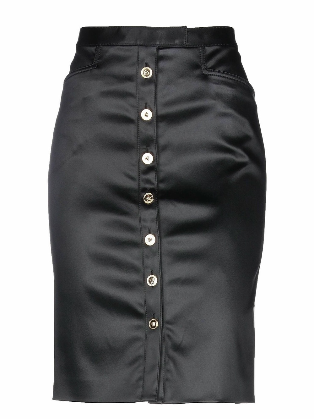 VERSACE
Midi skirts
4 (US) - Black Button-Front Faux Leather Pencil Skirt